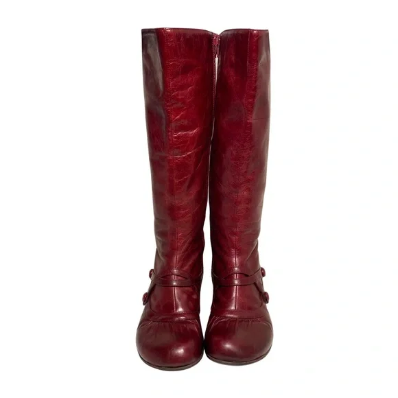Miz Mooz Burgundy Leather Heeled Boots - Picture 3 of 17